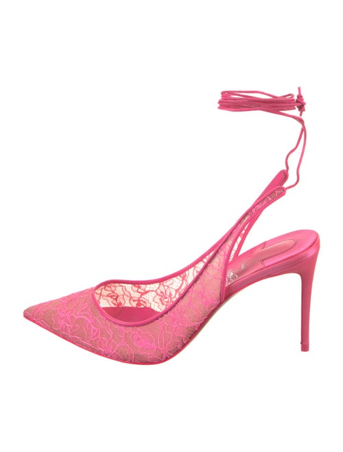 Christian Louboutin Lace Lace Pattern Slingback Pumps