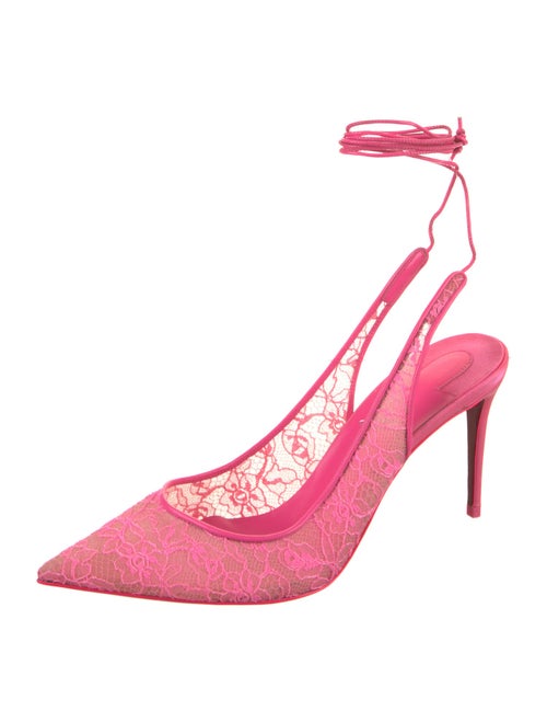Christian Louboutin Lace Lace Pattern Slingback Pumps
