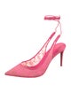 Christian Louboutin Lace Lace Pattern Slingback Pumps
