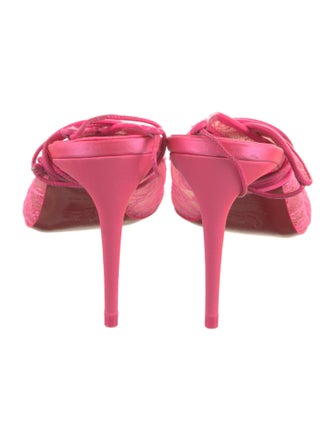 Christian Louboutin Lace Lace Pattern Slingback Pumps