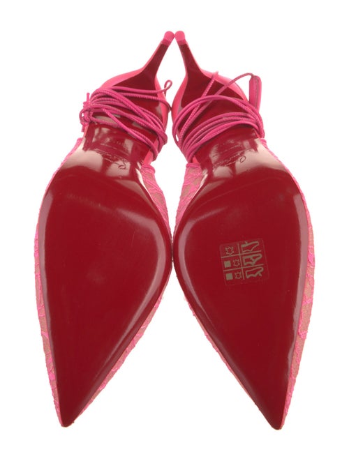 Christian Louboutin Lace Lace Pattern Slingback Pumps