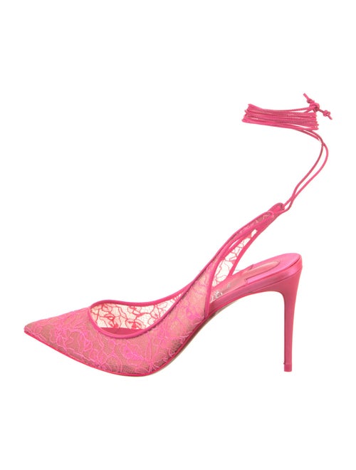 Christian Louboutin Lace Lace Pattern Slingback Pumps