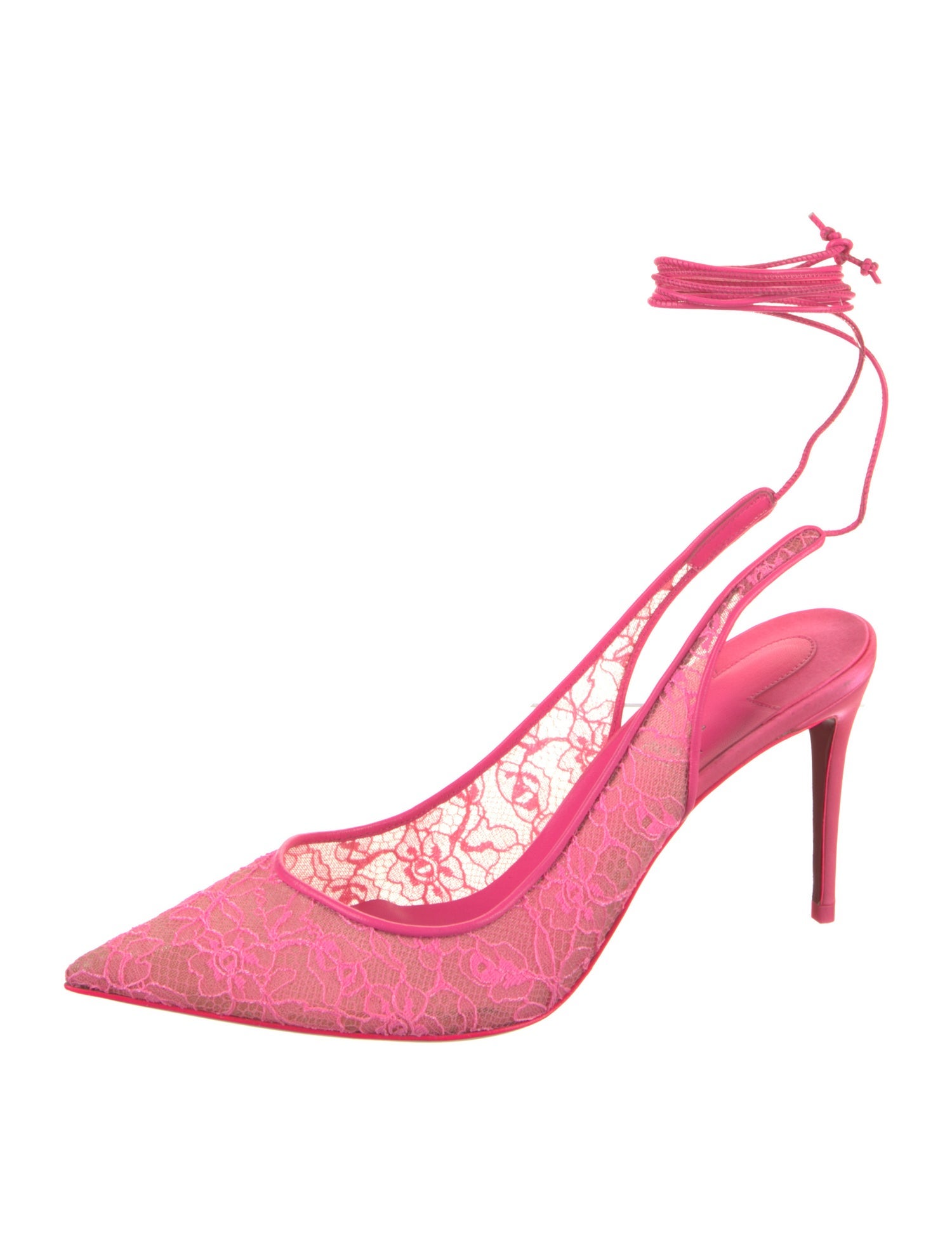 Christian Louboutin Lace Lace Pattern Slingback Pumps