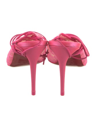 Christian Louboutin Lace Lace Pattern Slingback Pumps