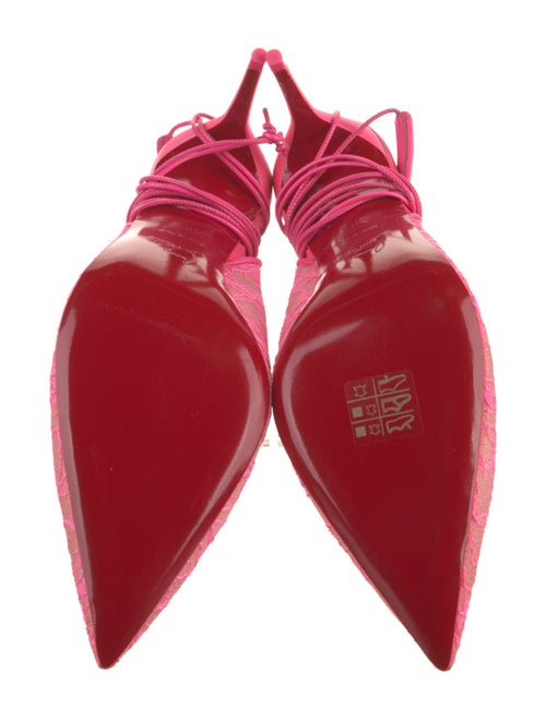 Christian Louboutin Lace Lace Pattern Slingback Pumps