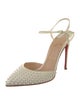 Christian Louboutin Spike Accents Leather Slingback Pumps