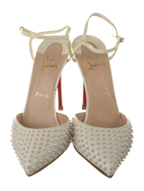 Christian Louboutin Spike Accents Leather Slingback Pumps