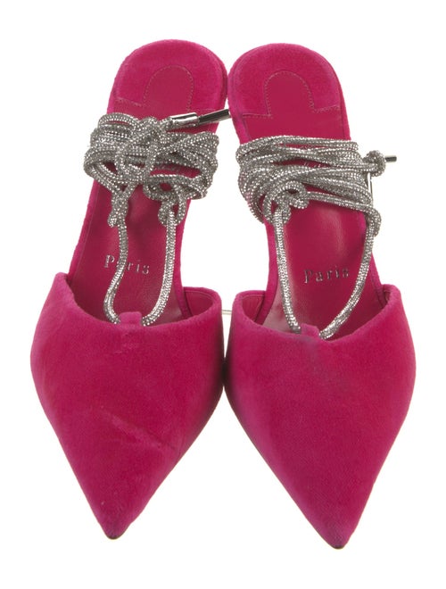 Christian Louboutin Velvet Colorblock Pattern Slingback Pumps