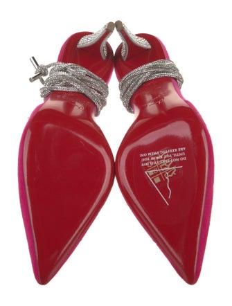 Christian Louboutin Velvet Colorblock Pattern Slingback Pumps