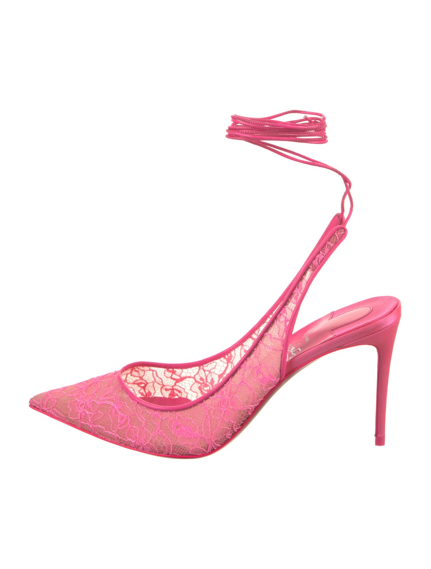 Christian Louboutin Lace Lace Pattern Slingback Pumps