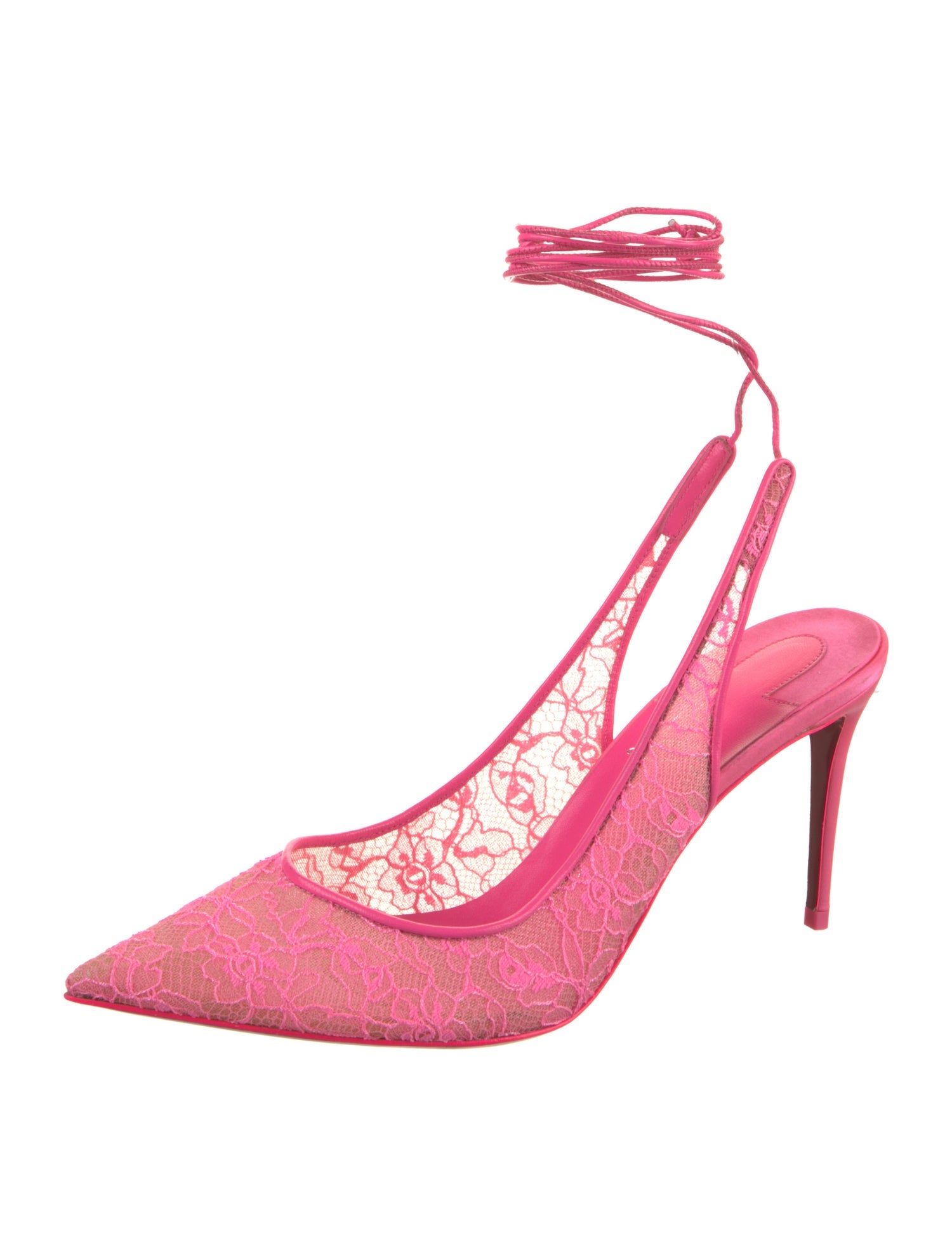 Christian Louboutin Lace Lace Pattern Slingback Pumps