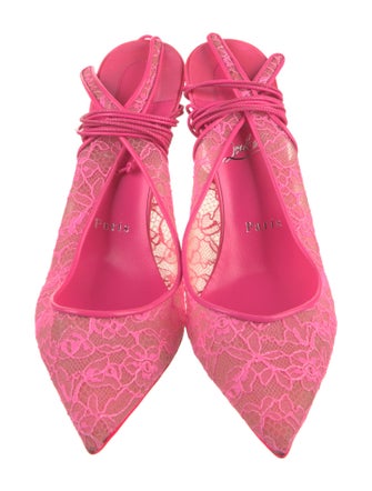Christian Louboutin Lace Lace Pattern Slingback Pumps