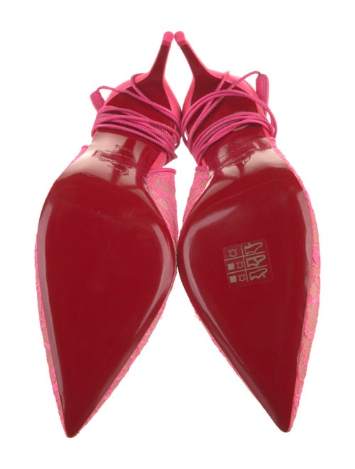 Christian Louboutin Lace Lace Pattern Slingback Pumps