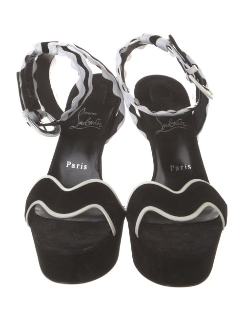 Christian Louboutin Suede Colorblock Pattern Sandals