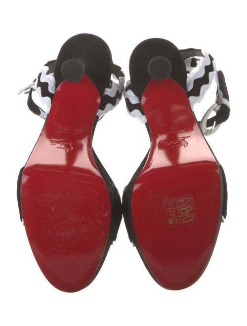 Christian Louboutin Suede Colorblock Pattern Sandals