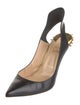 Christian Louboutin Spike Accents Leather Slingback Pumps