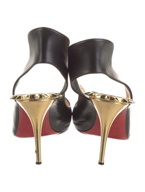 Christian Louboutin Spike Accents Leather Slingback Pumps