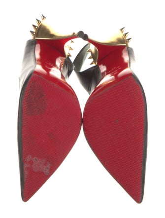 Christian Louboutin Spike Accents Leather Slingback Pumps