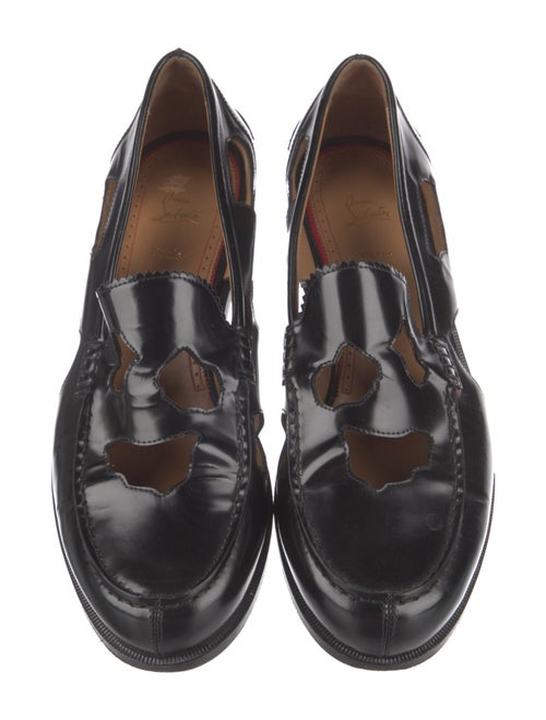 Christian Louboutin Leather Cutout Accent Loafers