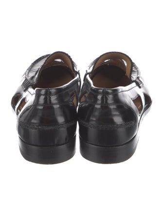 Christian Louboutin Leather Cutout Accent Loafers