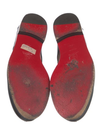 Christian Louboutin Leather Cutout Accent Loafers