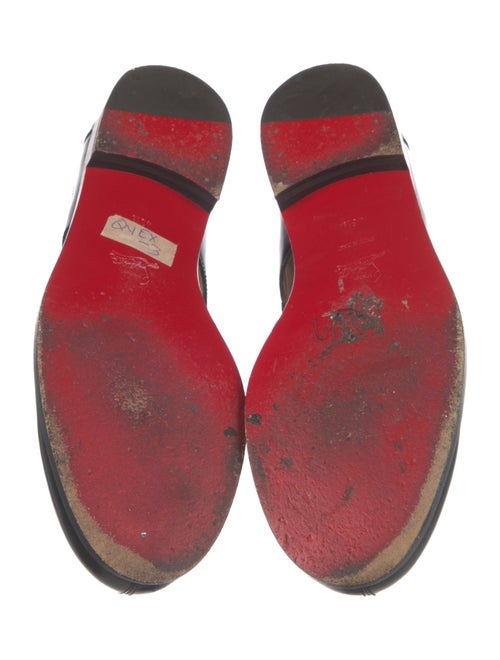 Christian Louboutin Leather Cutout Accent Loafers