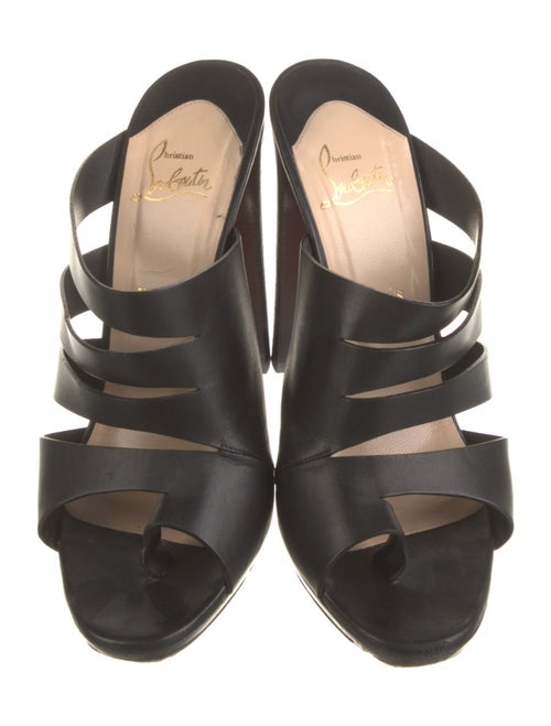 Christian Louboutin Spike Accents Leather Slides