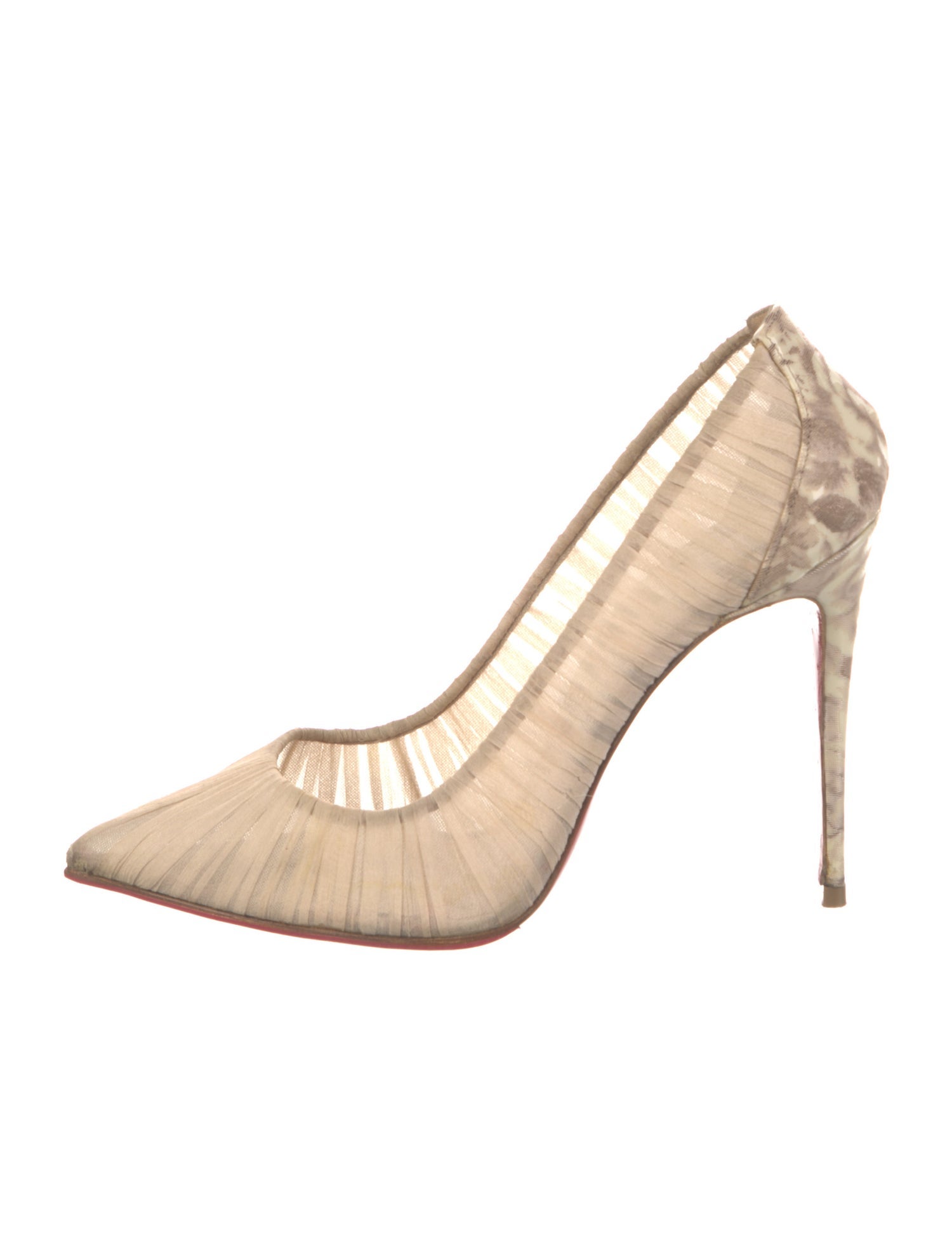 Christian Louboutin Silk Pleated Accents Pumps