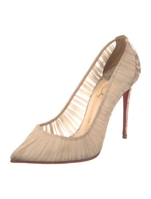 Christian Louboutin Silk Pleated Accents Pumps