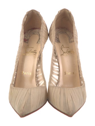 Christian Louboutin Silk Pleated Accents Pumps