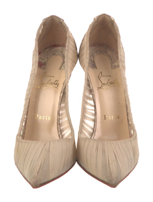 Christian Louboutin Silk Pleated Accents Pumps