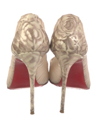 Christian Louboutin Silk Pleated Accents Pumps