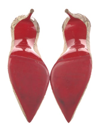 Christian Louboutin Silk Pleated Accents Pumps