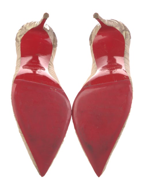 Christian Louboutin Silk Pleated Accents Pumps