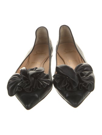 Christian Louboutin Leather Ruffle Embellishment Flats