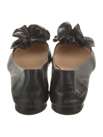 Christian Louboutin Leather Ruffle Embellishment Flats