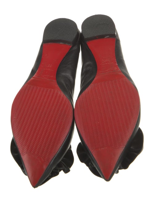 Christian Louboutin Leather Ruffle Embellishment Flats