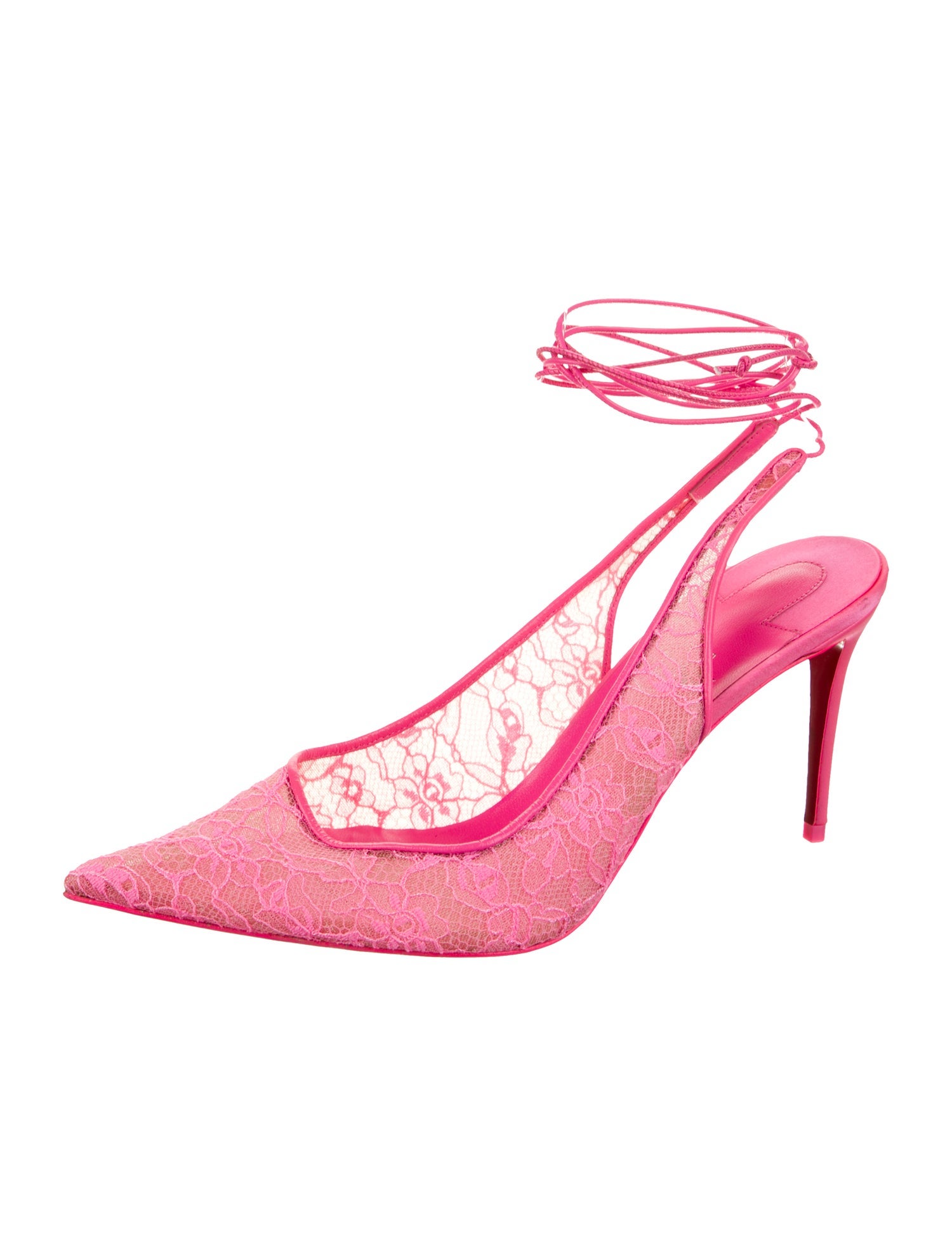 Christian Louboutin Lace Lace Pattern Slingback Pumps