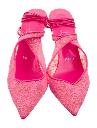 Christian Louboutin Lace Lace Pattern Slingback Pumps