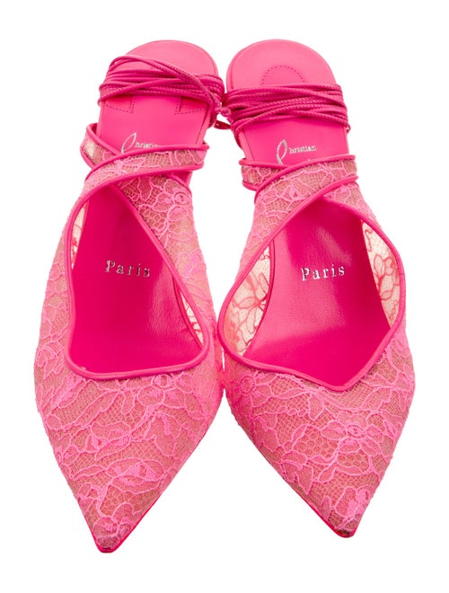 Christian Louboutin Lace Lace Pattern Slingback Pumps