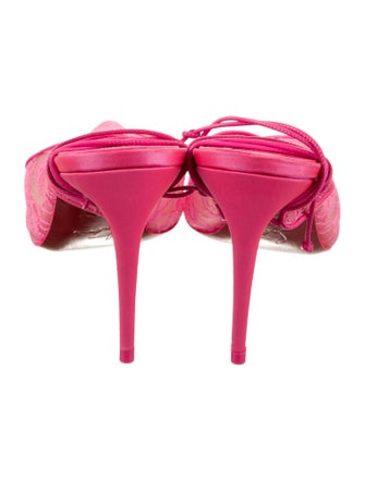 Christian Louboutin Lace Lace Pattern Slingback Pumps