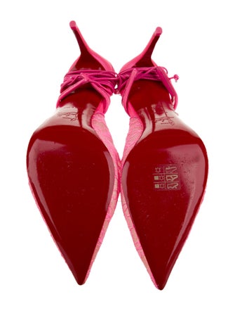 Christian Louboutin Lace Lace Pattern Slingback Pumps