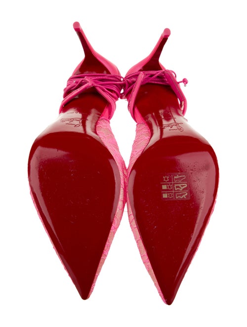 Christian Louboutin Lace Lace Pattern Slingback Pumps
