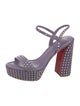 Christian Louboutin Suede Crystal Embellishments Slingback Sandals