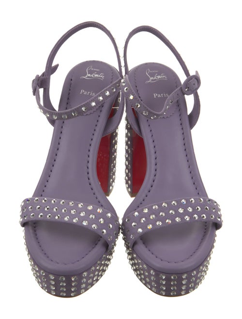 Christian Louboutin Suede Crystal Embellishments Slingback Sandals