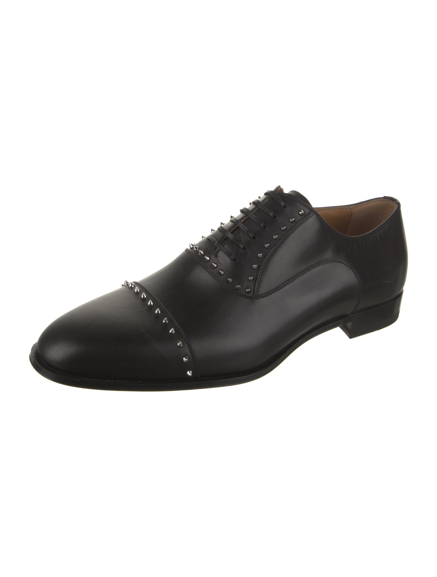 Christian Louboutin Leather Studded Accents Oxfords