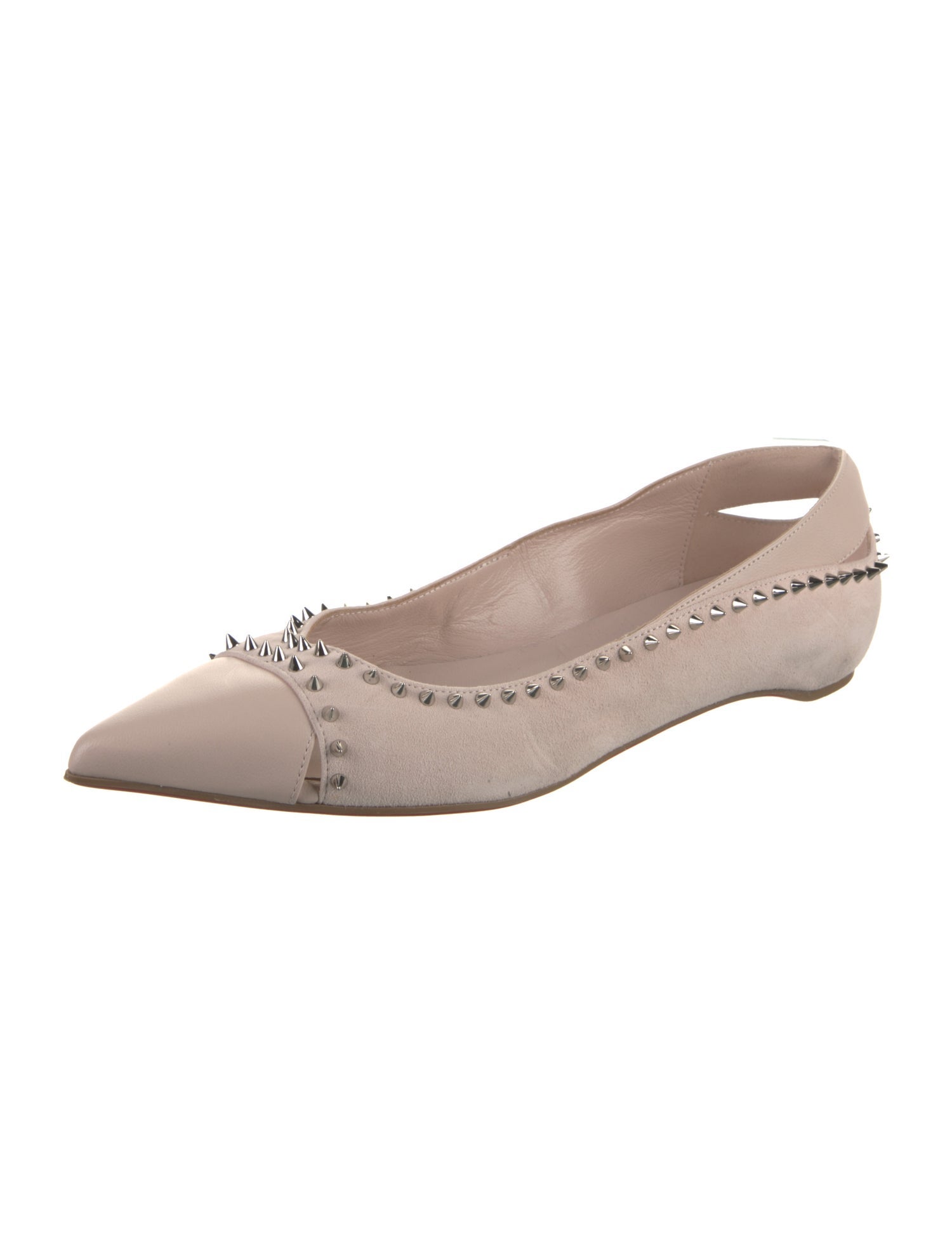 Christian Louboutin Suede Studded Accents Ballet Flats