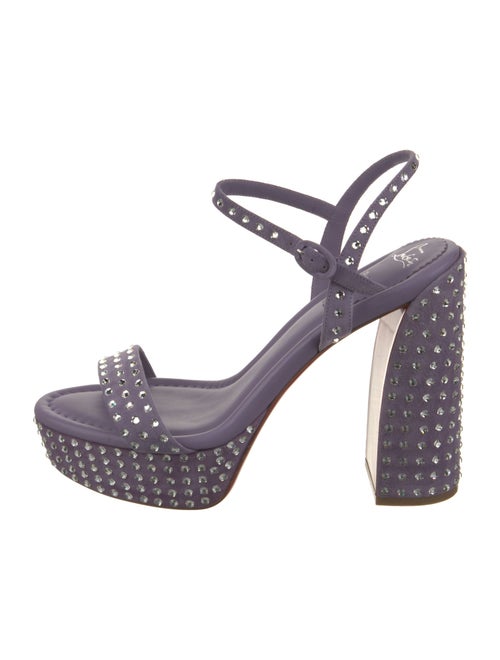 Christian Louboutin Suede Crystal Embellishments Slingback Sandals