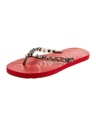 Christian Louboutin Rubber Studded Accents Flip Flops