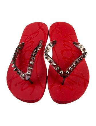 Christian Louboutin Rubber Studded Accents Flip Flops